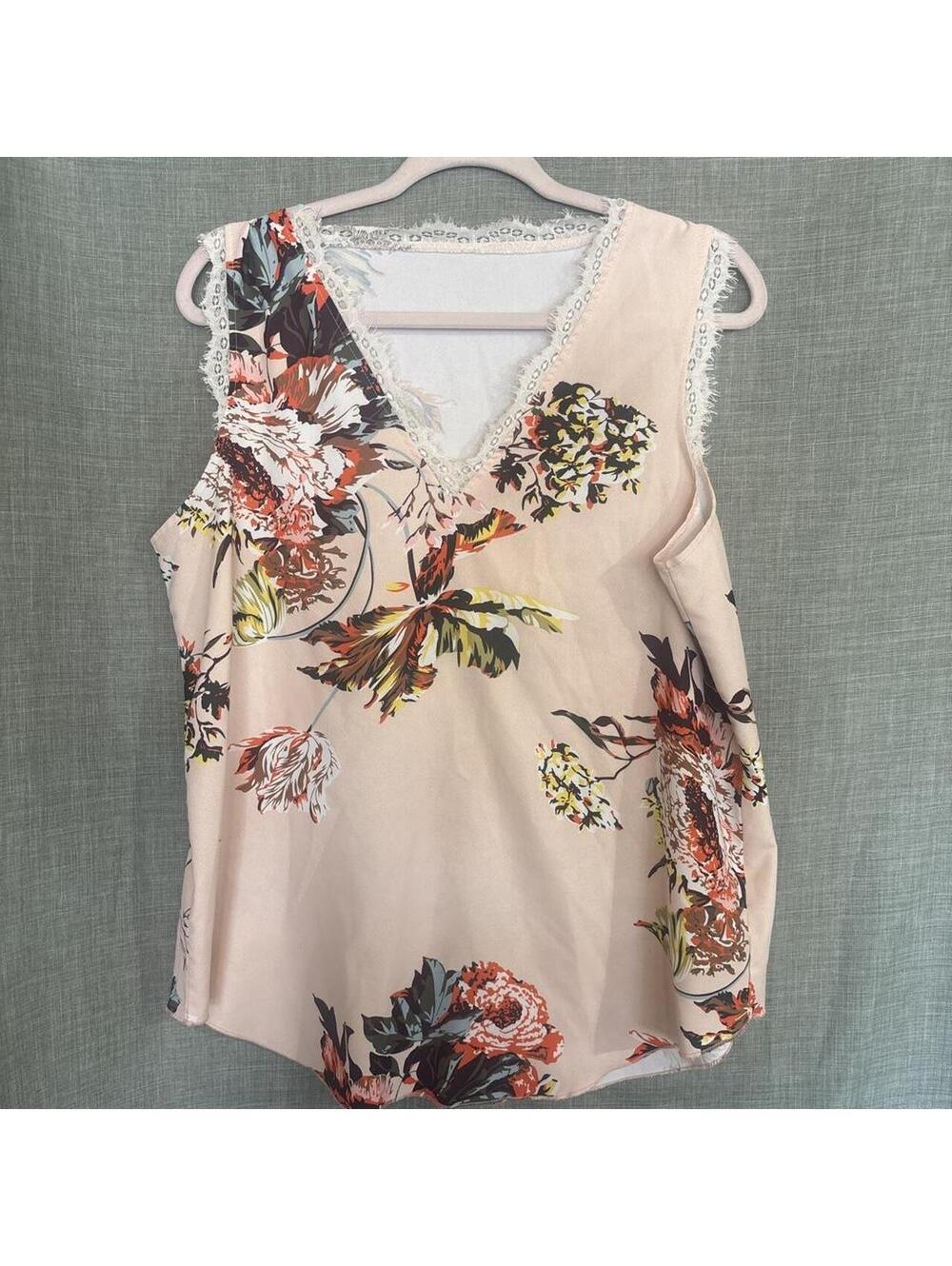 Women's Pink and Multi Blous